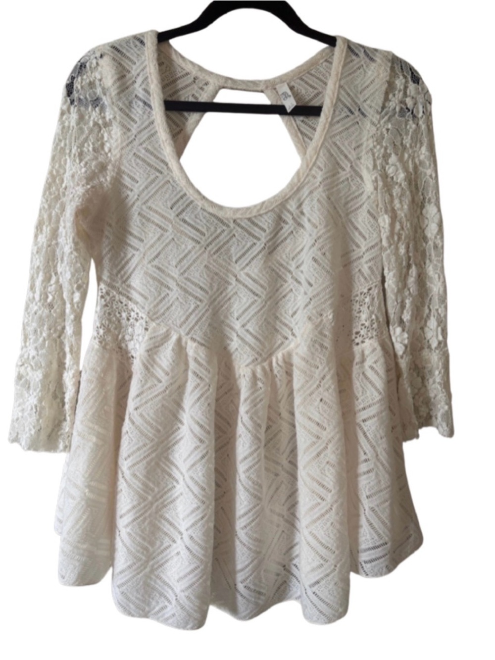 Free People Soft Lace Peplum Women's Top - Cream